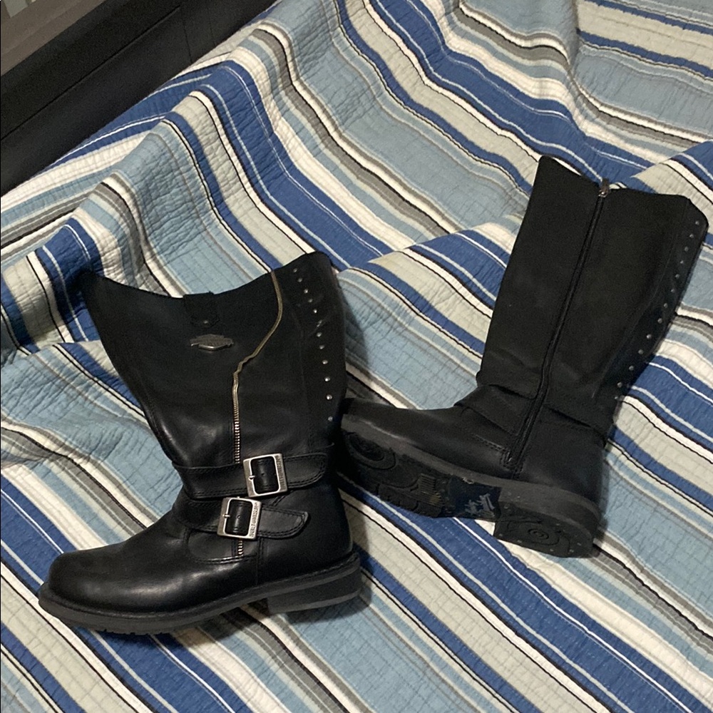 Harley-Davidson Black Leather Riding Boots